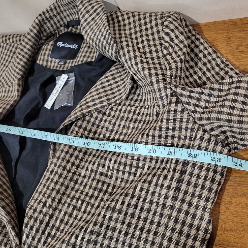 Madewell Caldwell Double-Breasted Blazer in Lyden Plaid NH852 Size L NWT - Picture 7 of 8